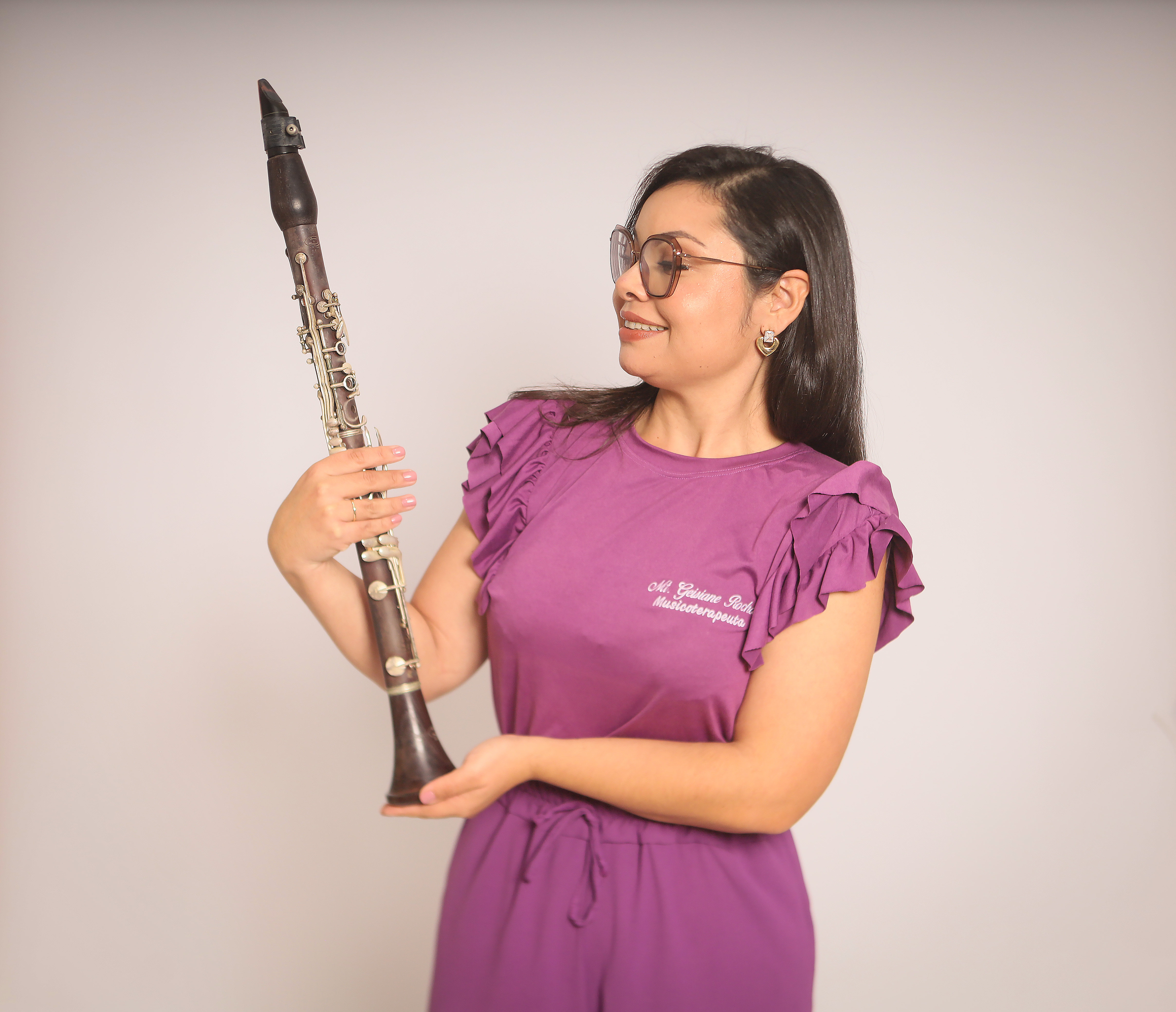 Geisiane Rocha com o clarinete